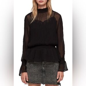 Allsaints Clarette Smock Waist Top